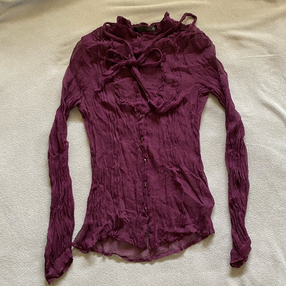 Lip Service Wine Berry Swept Away Silk Rare 2005/2006 Top